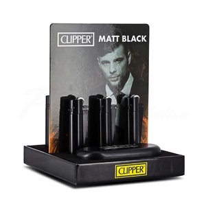 Display de 12 briquets Clipper Métal Matt Black